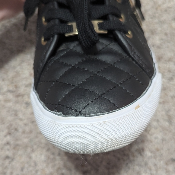 GUESS Black Quilted Sneakers with Gold Details - Picture 8 of 12